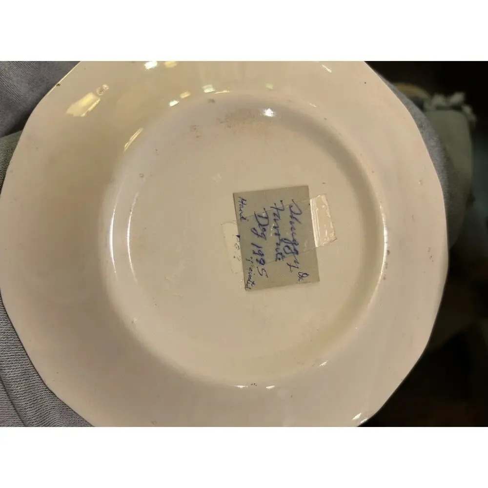 Vtg Collie Dog Ceramic Plate